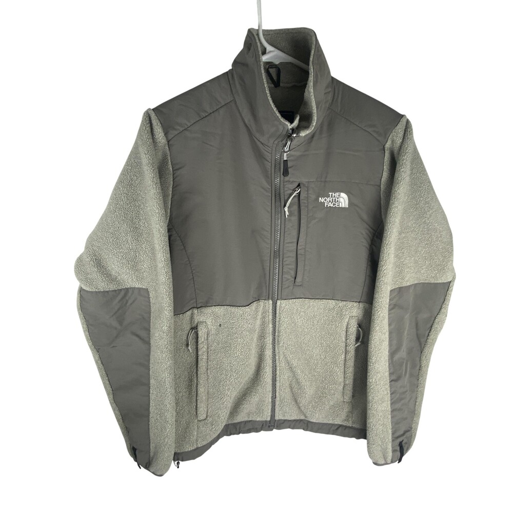 The North Face Denali Jacket Womens Medium Gray Polartec Fleece Full Zip